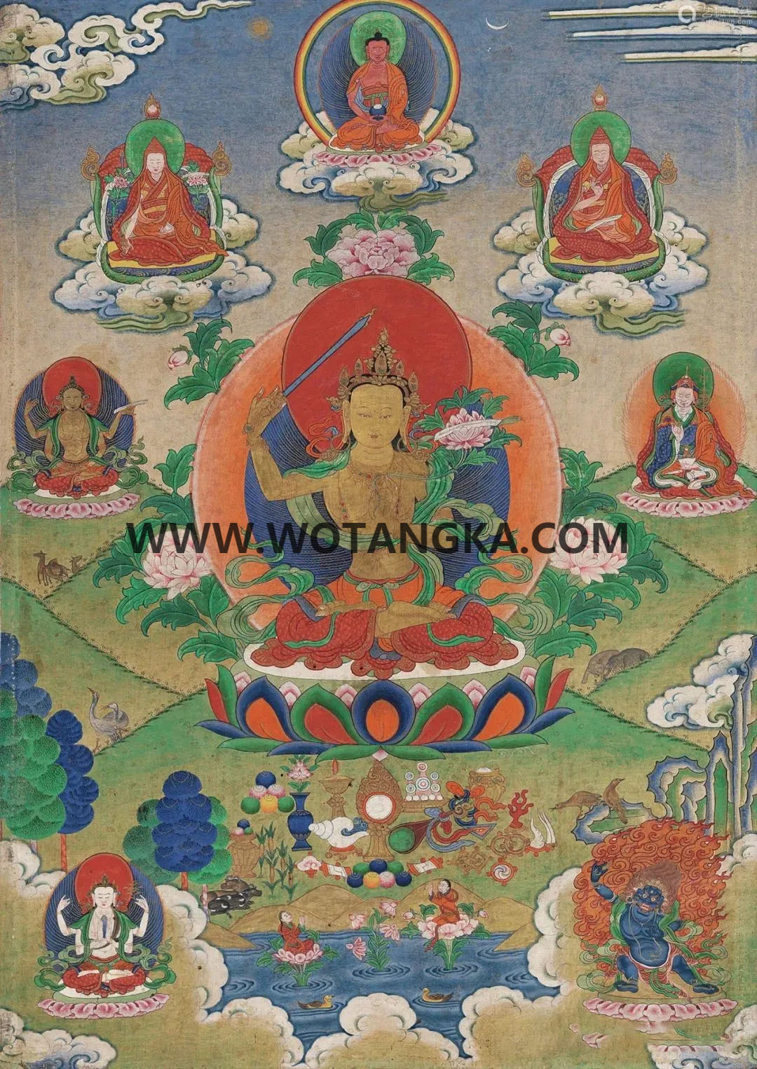 沃唐卡编号AC29347：文殊菩萨