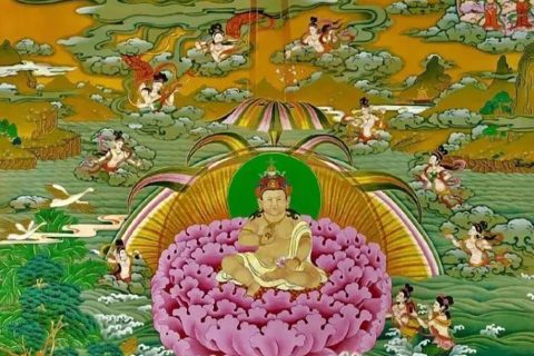 沃唐卡编号AC38923：莲花生大师降生