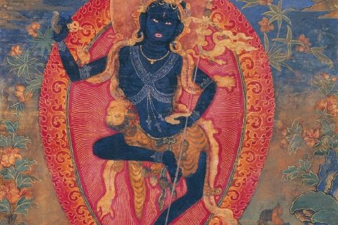 沃唐卡编号AC38928：黑忿怒空行母