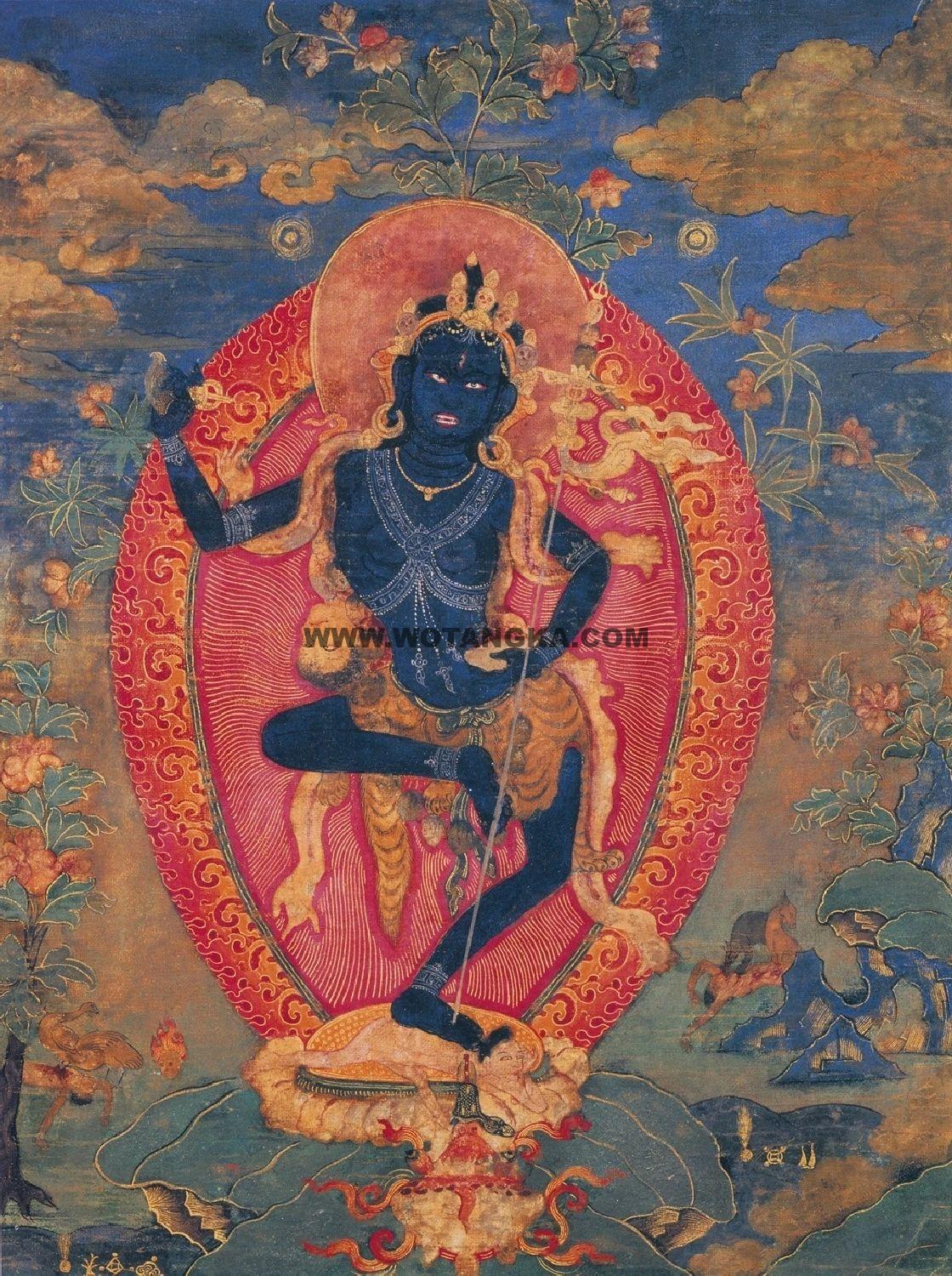 沃唐卡编号AC38928：黑忿怒空行母