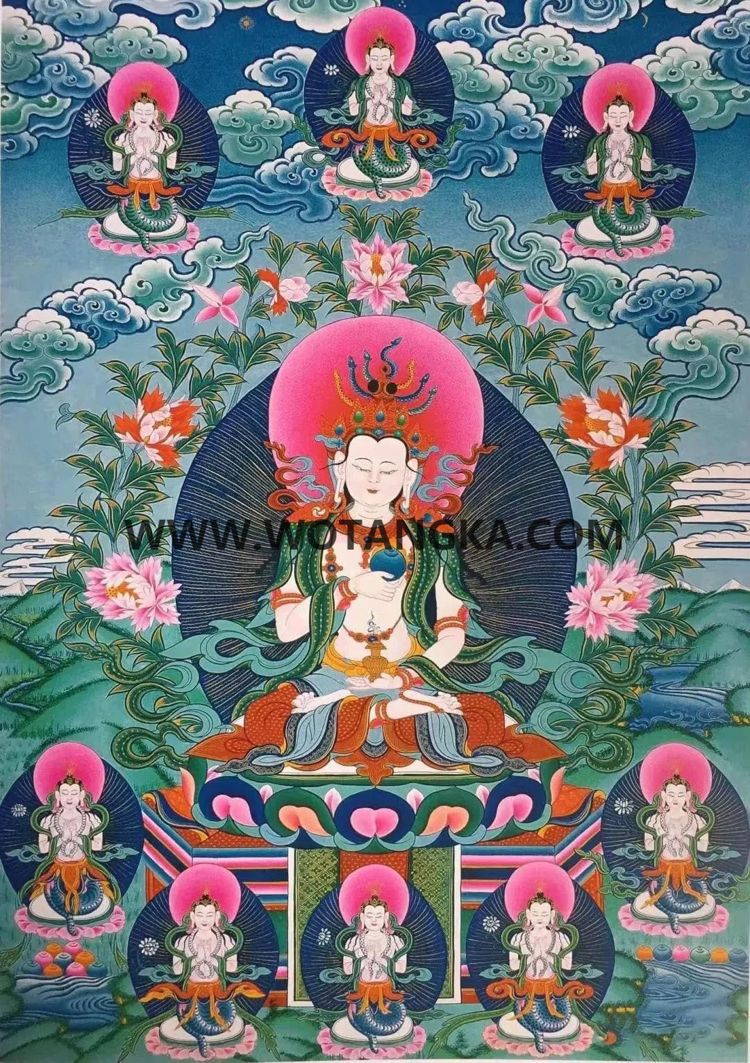 沃唐卡编号AC42185：九大龙王菩萨