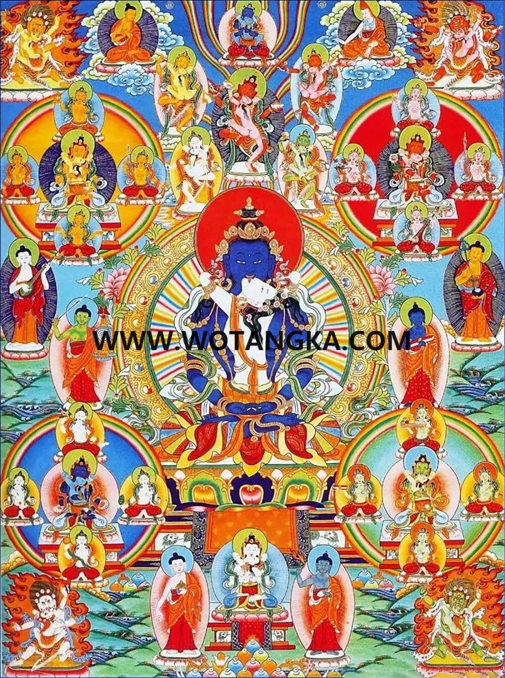 沃唐卡编号AC42973：中阴文武百尊42寂静尊