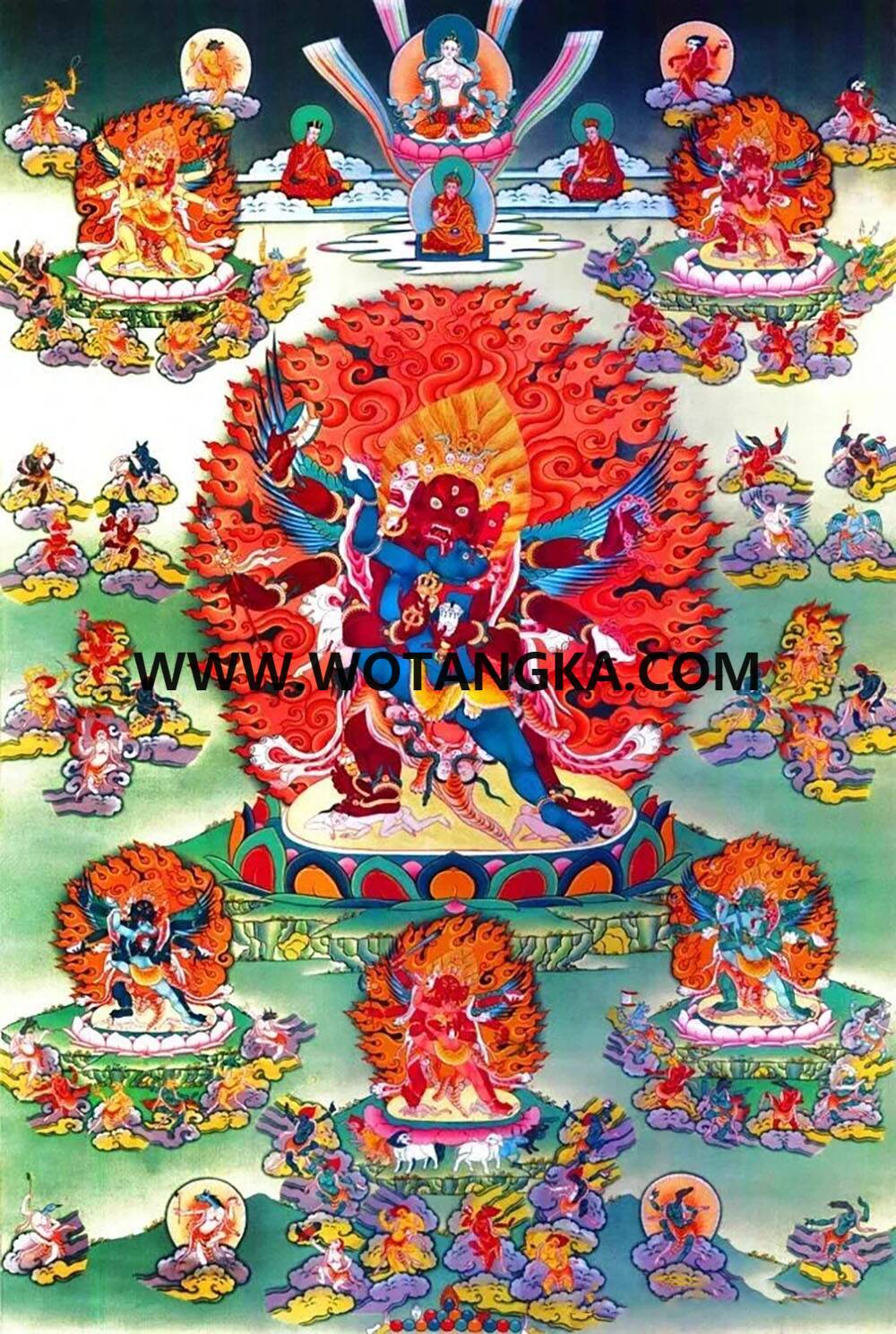 沃唐卡编号AC45729：中阴文武百尊58忿怒尊