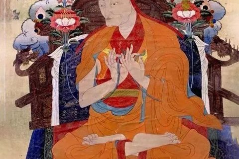 沃唐卡编号AC49123：第一世蒋贡康楚仁波切