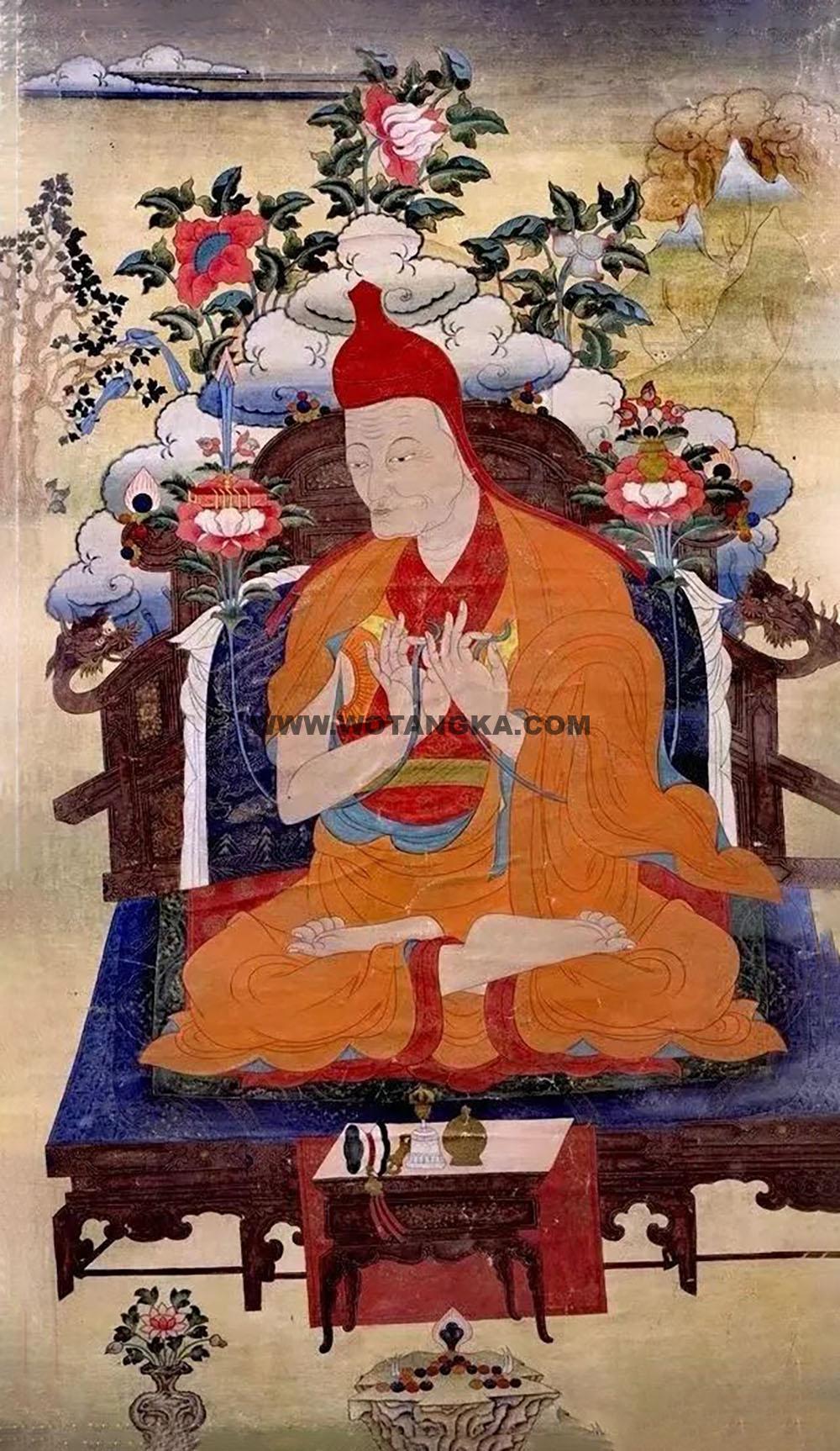 沃唐卡编号AC49123：第一世蒋贡康楚仁波切