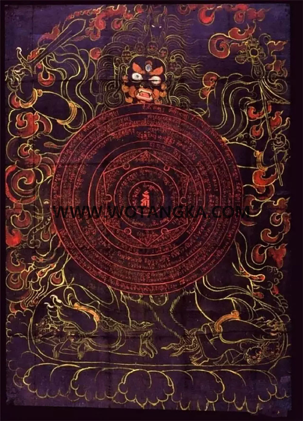 沃唐卡编号AC49138：黑马头明王咒轮