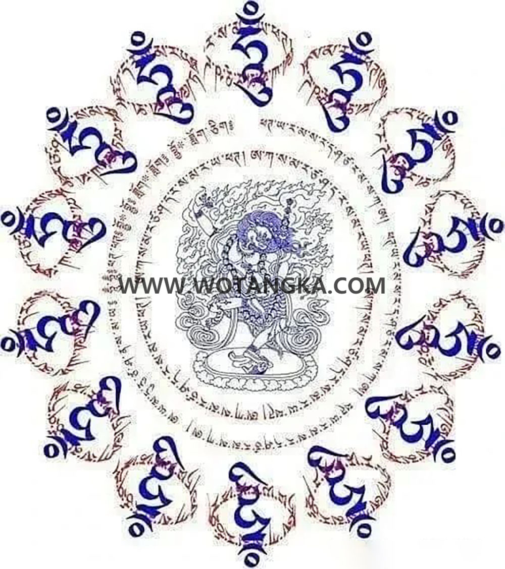 沃唐卡编号AC51245：狮面空行母咒轮