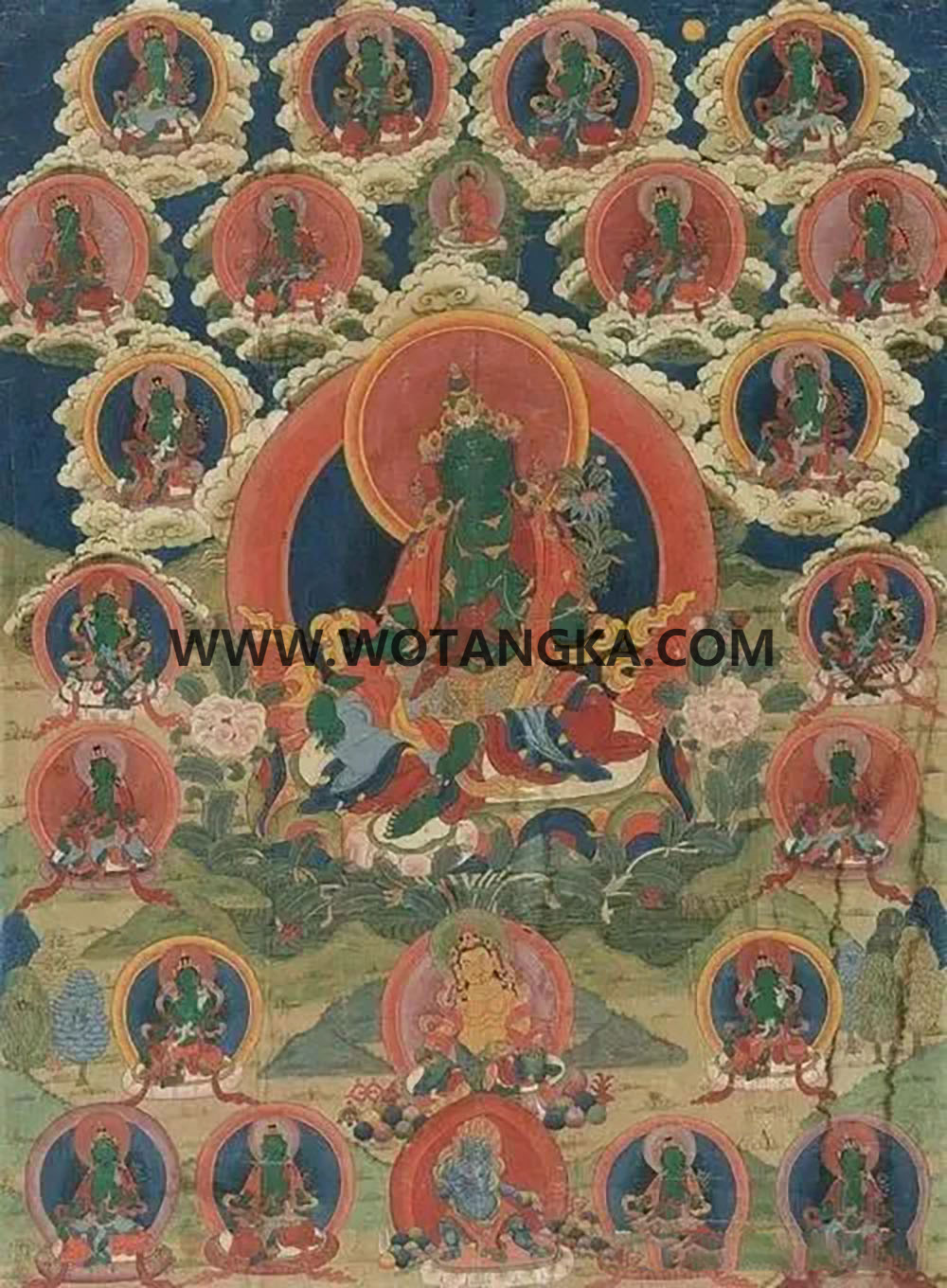 沃唐卡编号AC56789：绿度母二十一度母