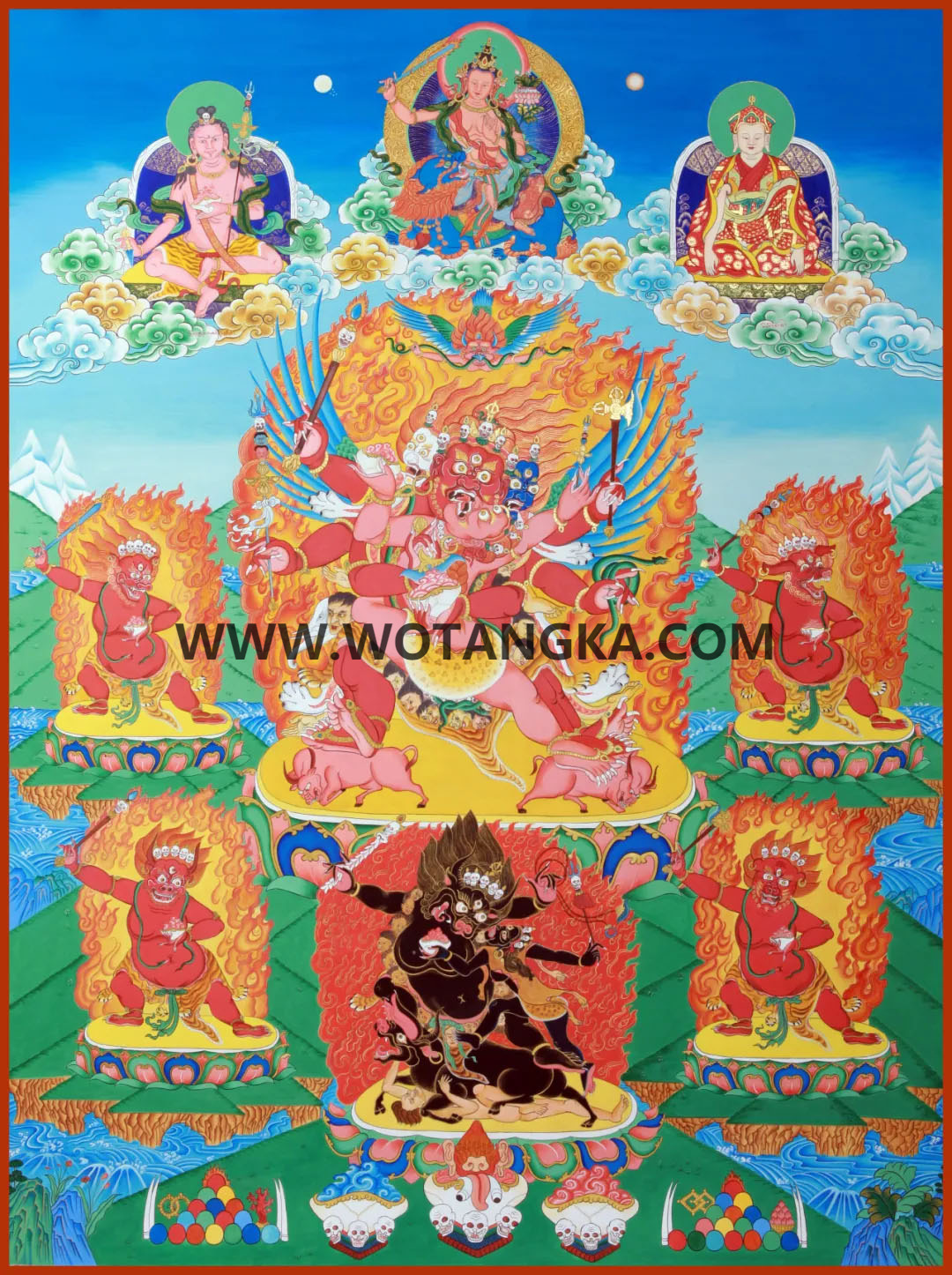 沃唐卡编号AC57924：文殊红大威德明王