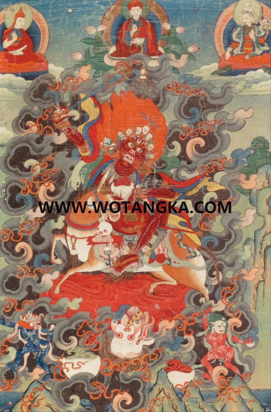 沃唐卡编号AC58614：红身吉祥天母