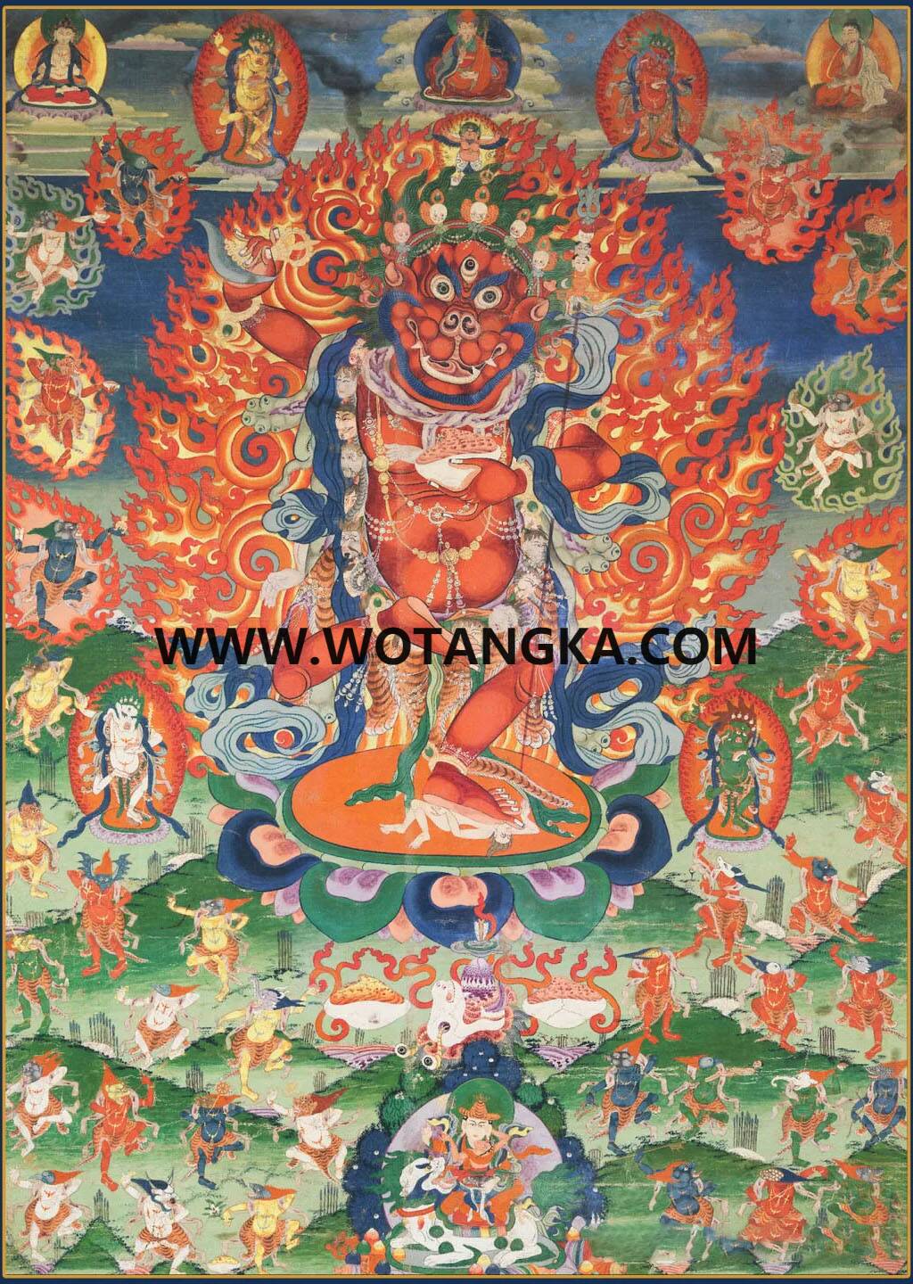 沃唐卡编号AC59237：红身狮面空行母