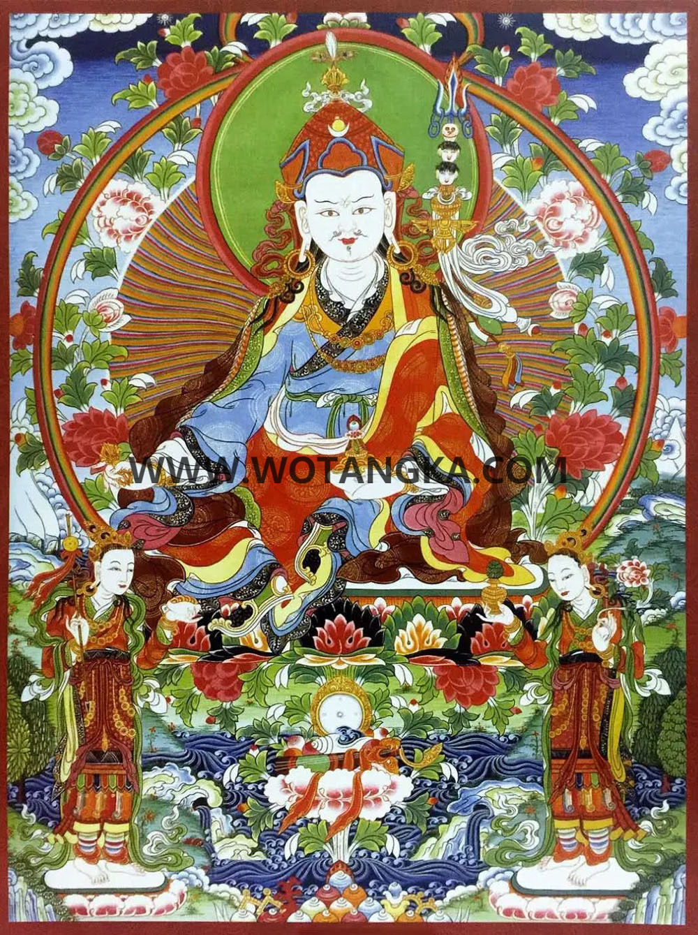沃唐卡编号AC62351：莲花生大士