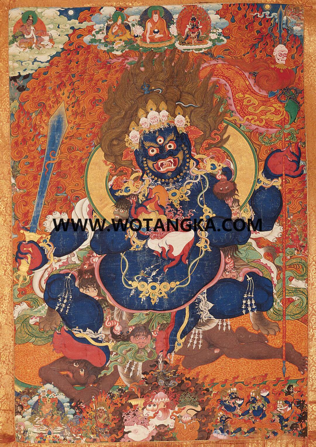 沃唐卡编号AC76524：四臂玛哈嘎拉