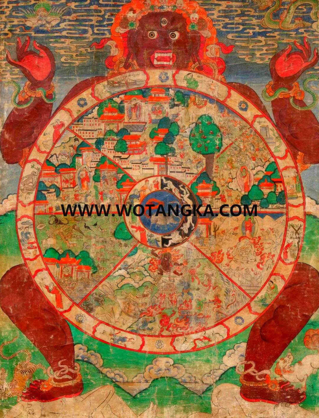 沃唐卡编号AC79361：六道轮回图