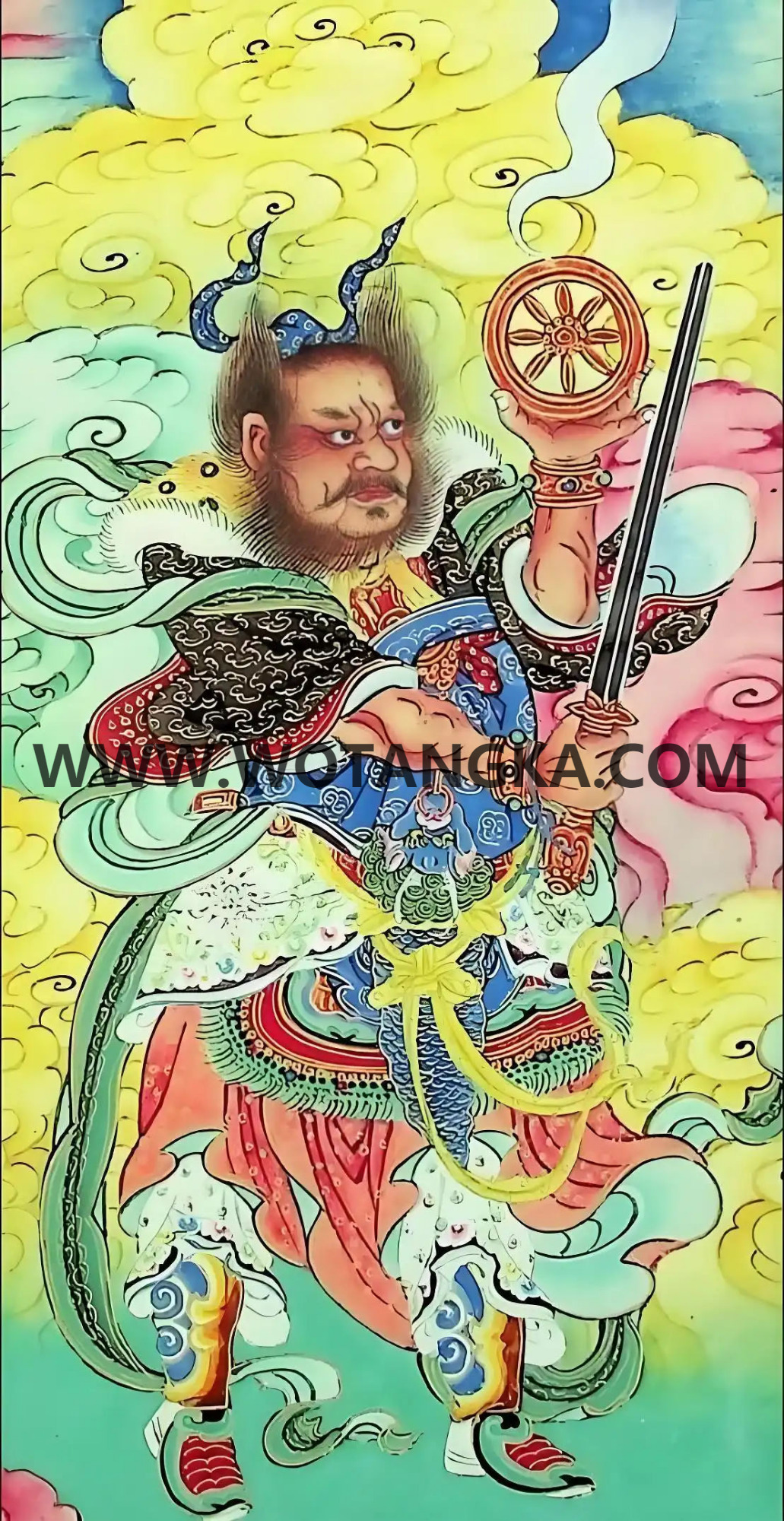 沃唐卡编号AC81357：风轮荡鬼灭魔周元帅