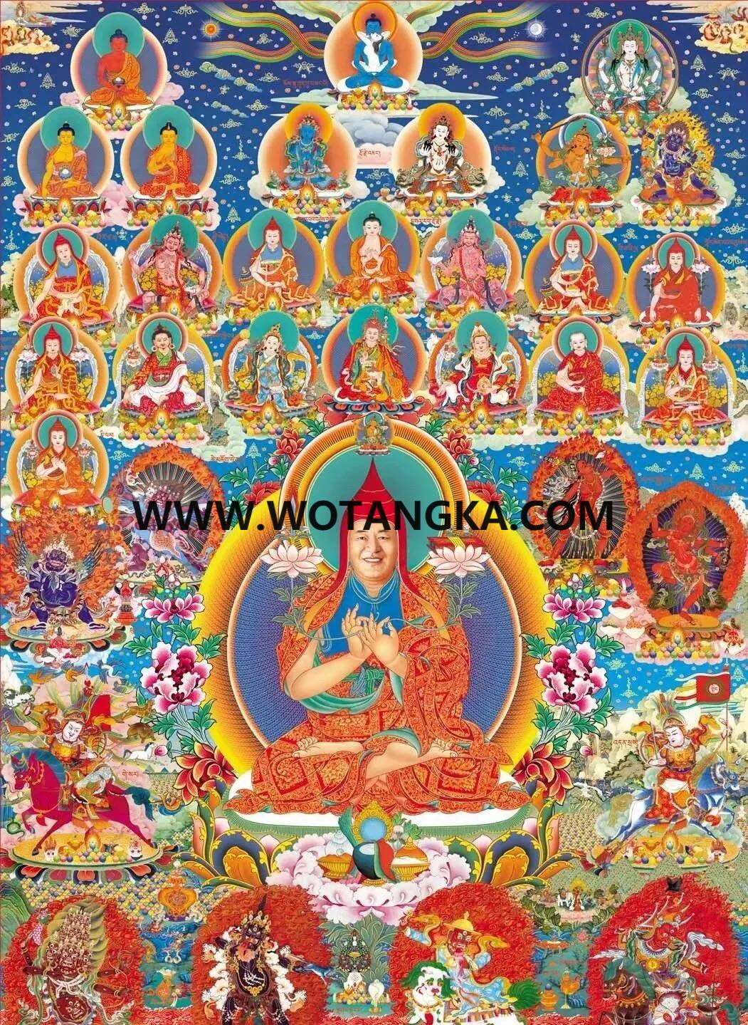 沃唐卡编号AC84126：晋美彭措法王皈依境