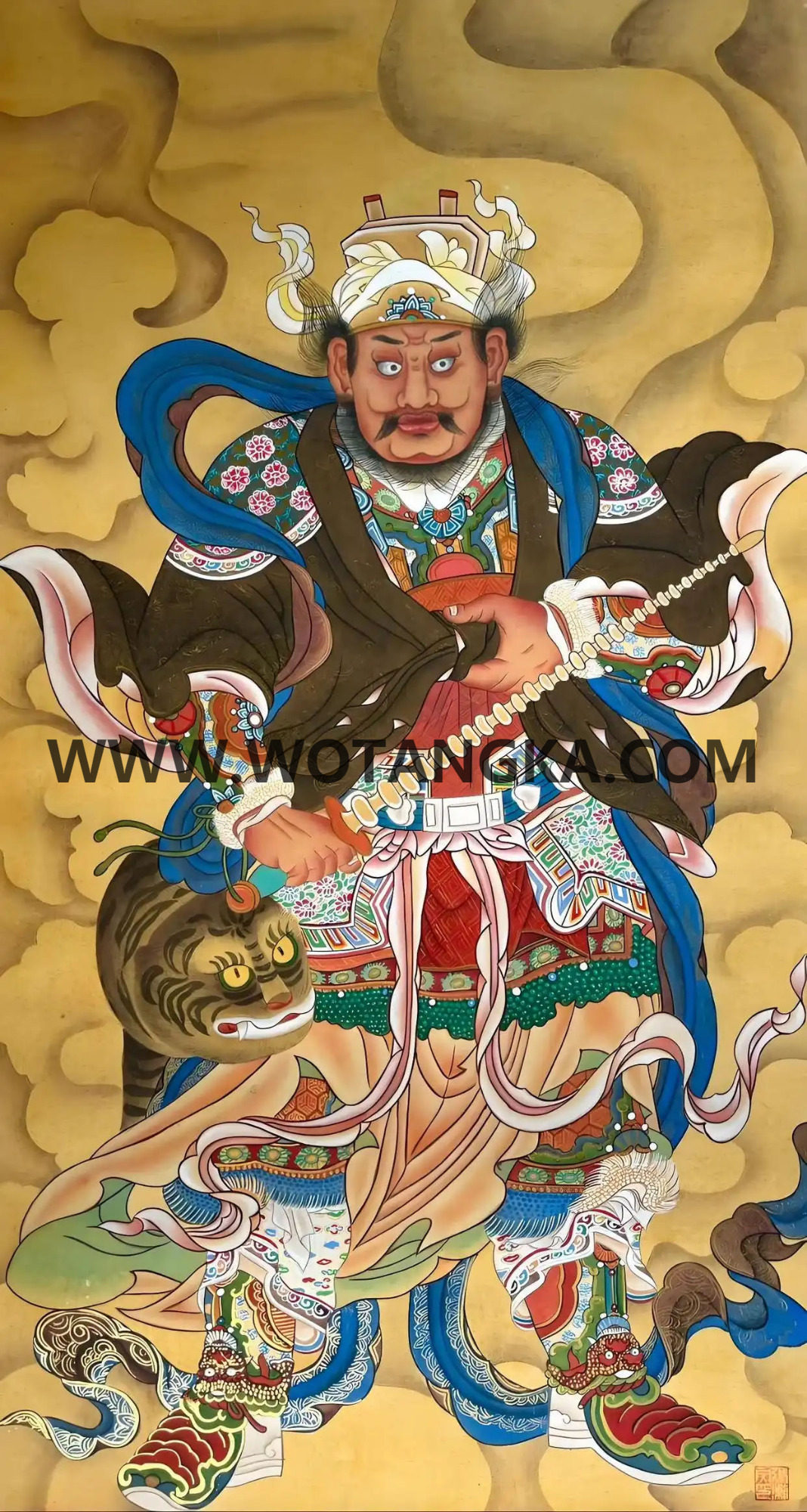 沃唐卡编号AC84571：黑虎玄坛赵公明