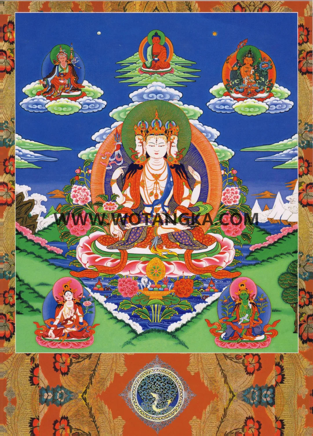 沃唐卡编号AC84575：四面大日如来