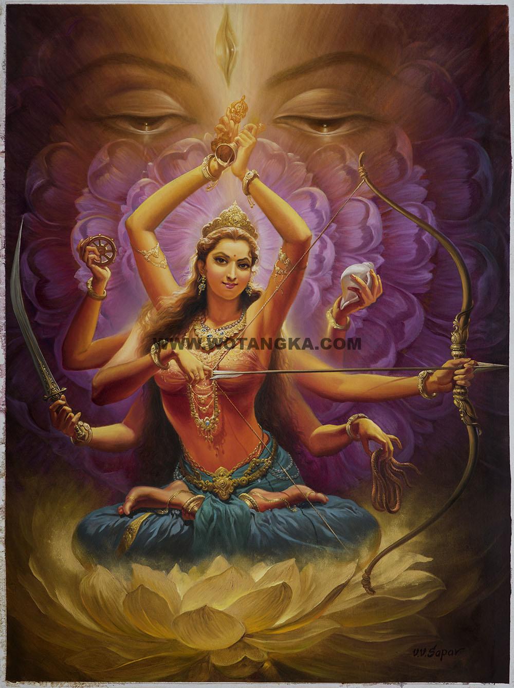 2025.08.05-宗萨仁波切委托印度艺术家萨帕尔(VV Sarpar)绘制现代风格二十一度母像析