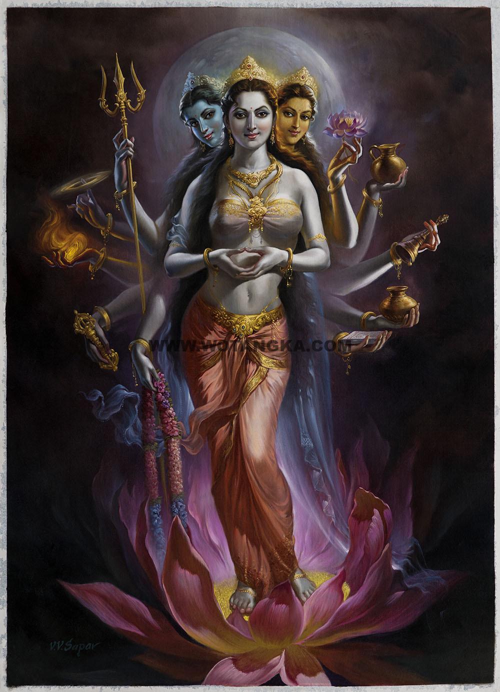 沃唐卡编号AC84577：月色白度母