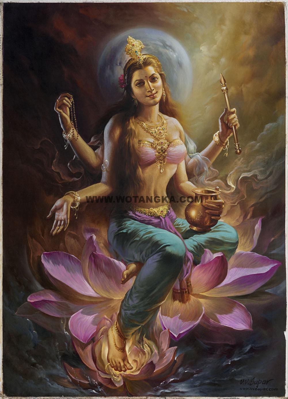 沃唐卡编号AC84579：如来顶髻母