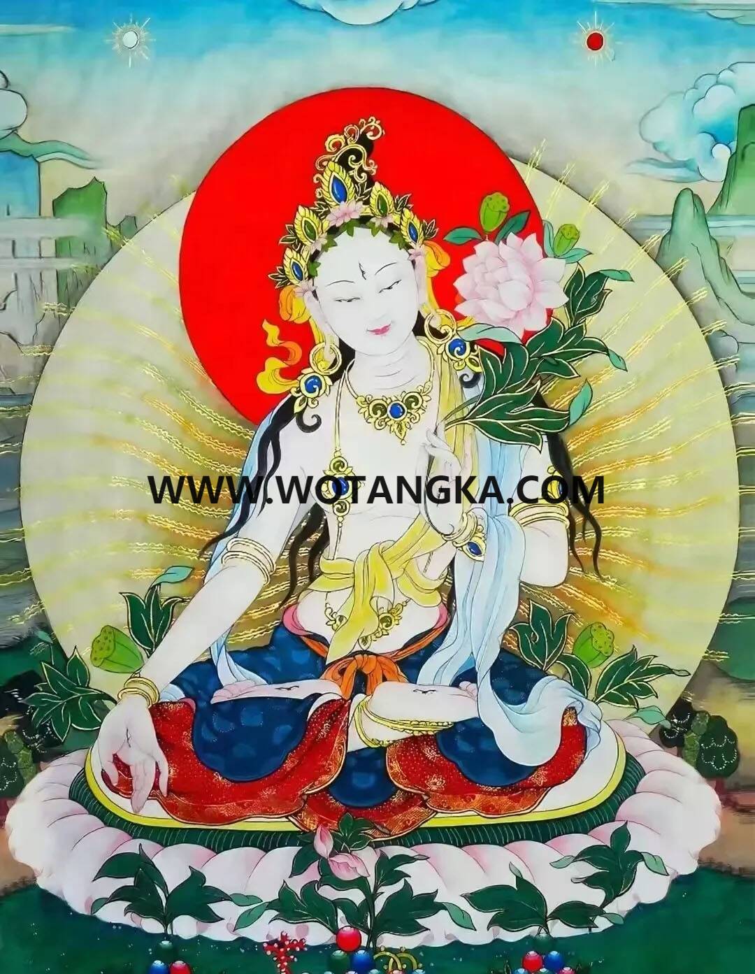 沃唐卡编号AC87416：白度母