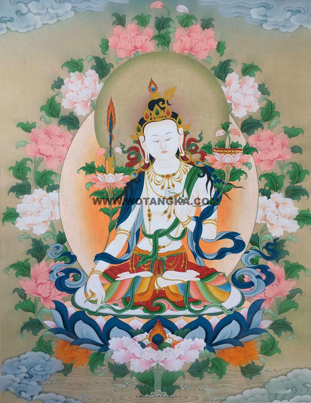 沃唐卡编号AC88463：白文殊菩萨