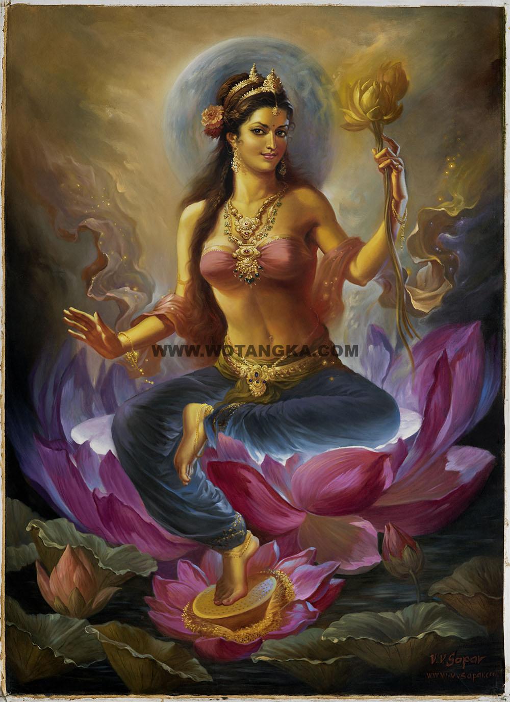 沃唐卡编号AC89123：吽音叱咤母