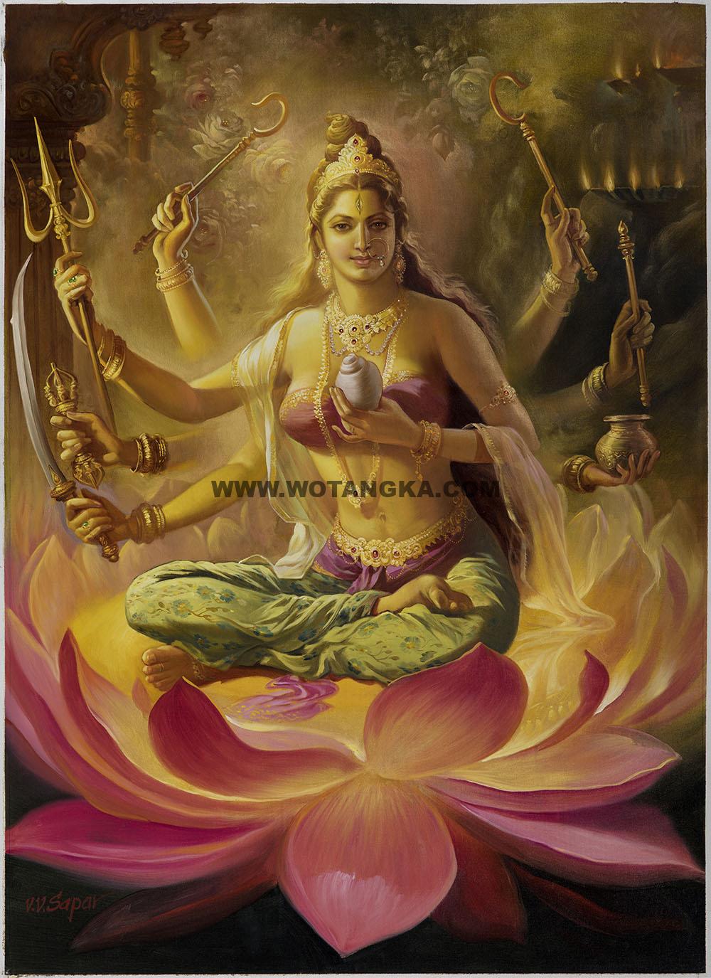 沃唐卡编号AC95683：月相冠冕母