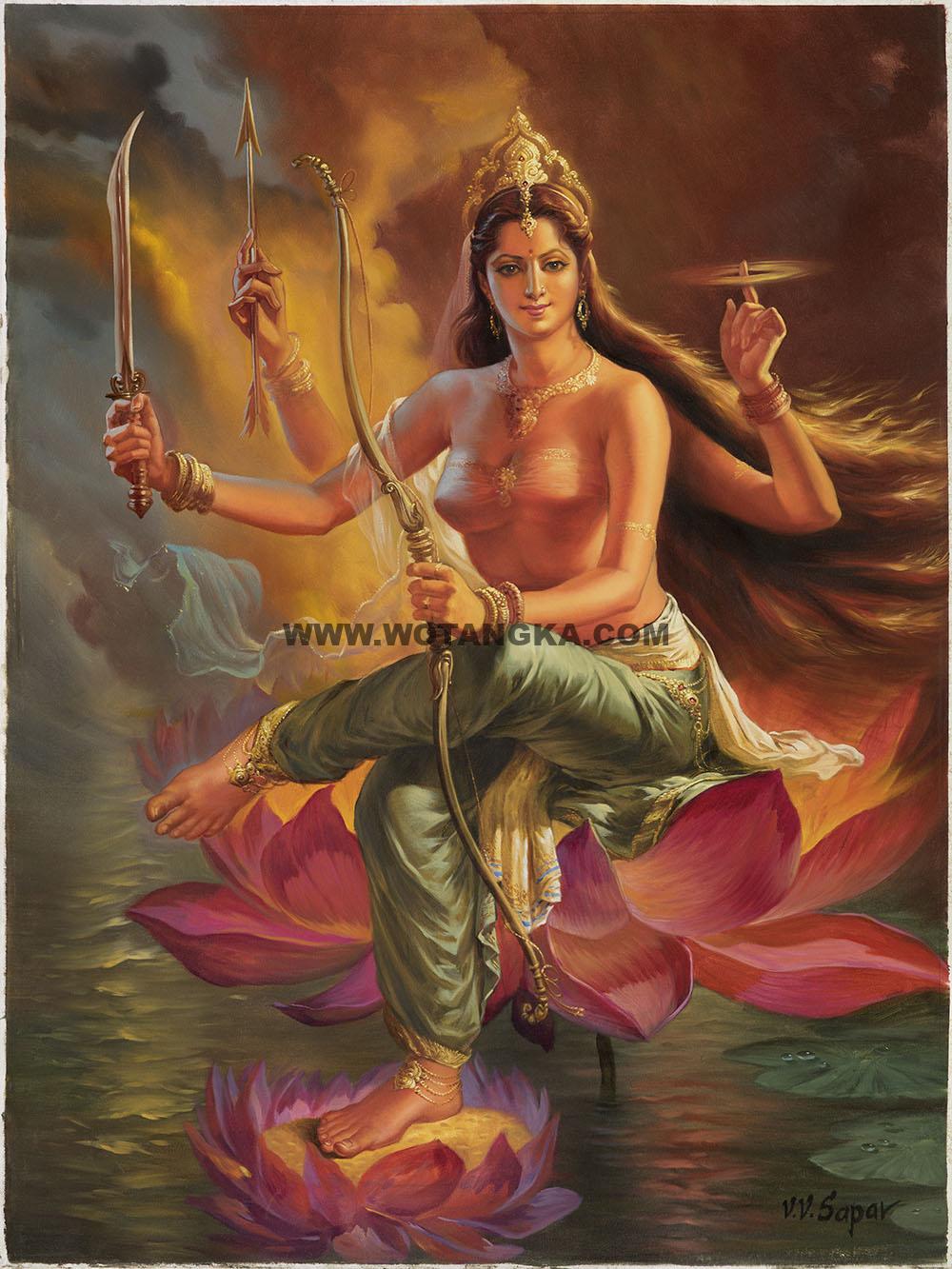 沃唐卡编号AC95684：烈焰圣度母