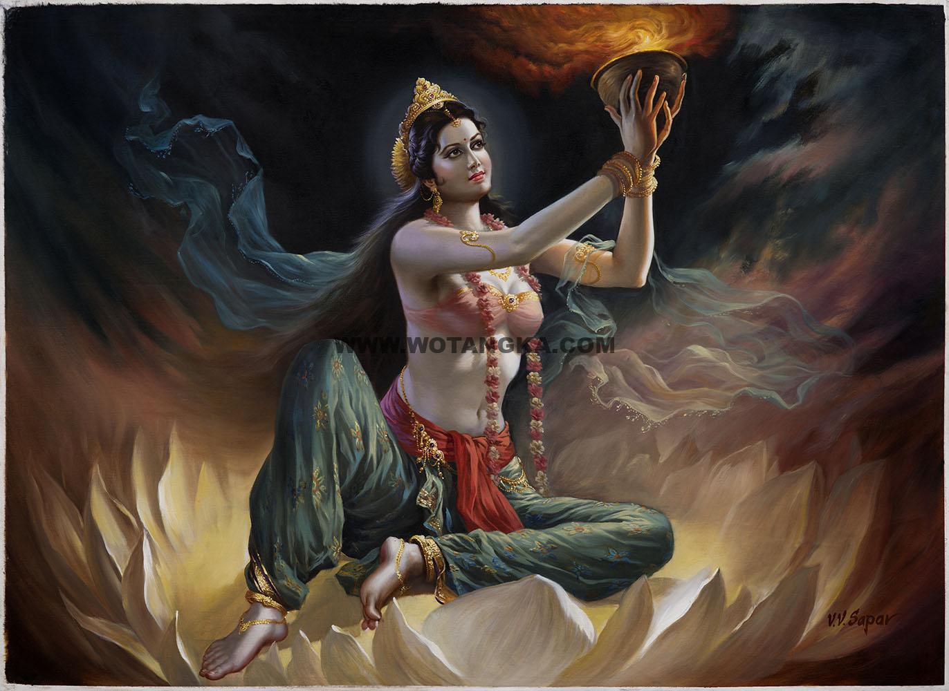 沃唐卡编号AC96632：天王所敬母