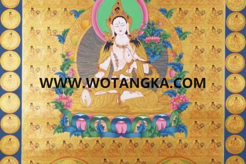 编号138-146729：黄金唐卡-白度母（99*66CM左右）