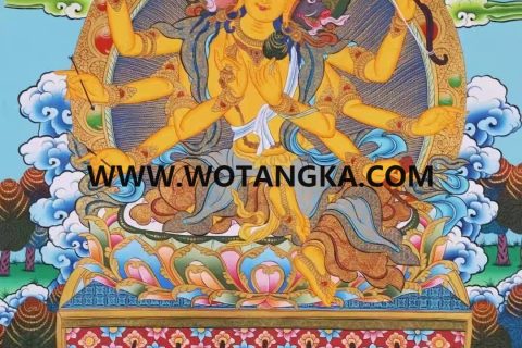 编号138-146739：彩绘唐卡-光明佛母·摩利支天（75*54CM左右）