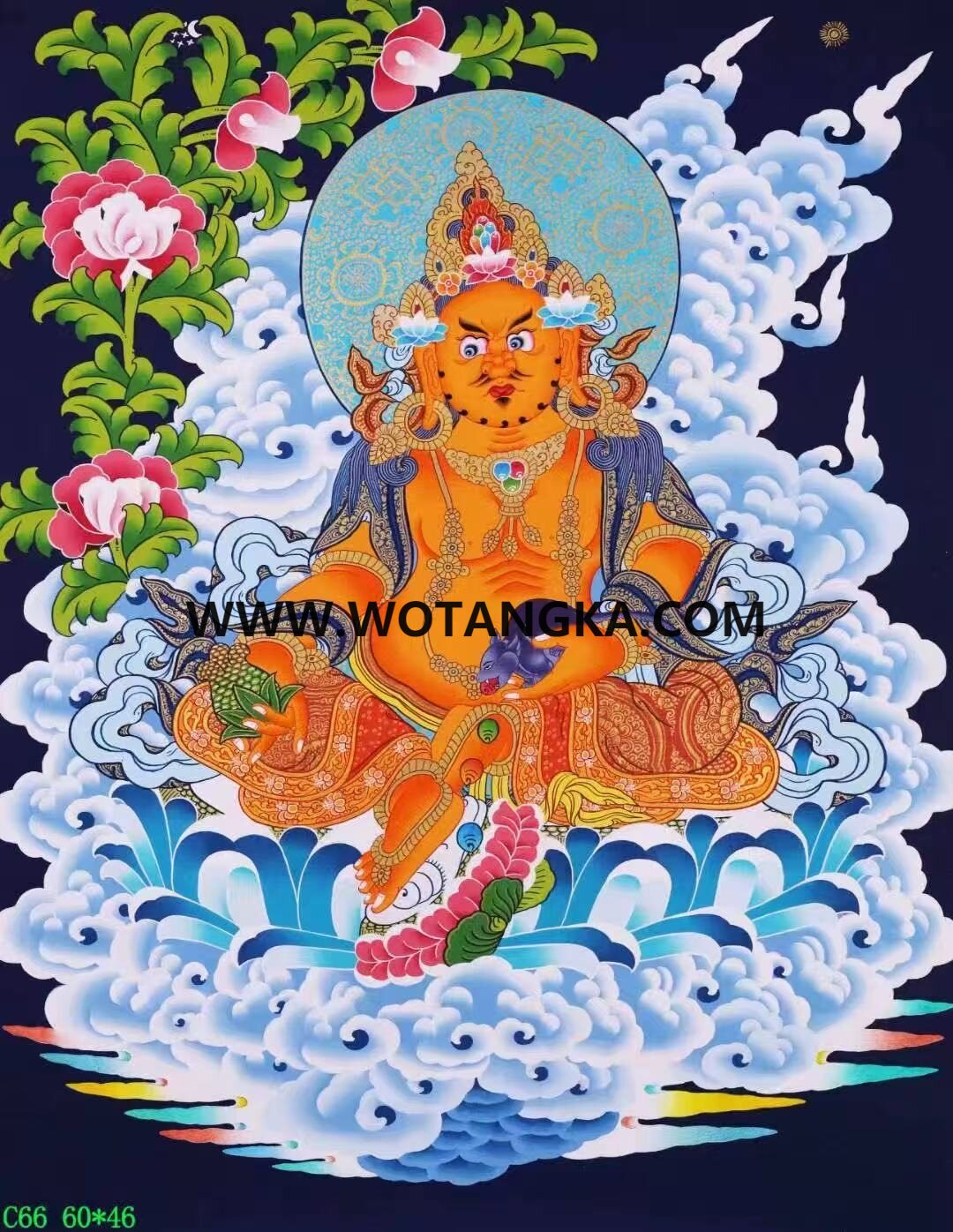 编号138-214783：彩绘唐卡-黄财神（60*46CM左右）