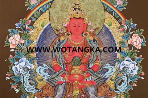 编号138-284671：彩绘唐卡-长寿佛（60*44CM左右）