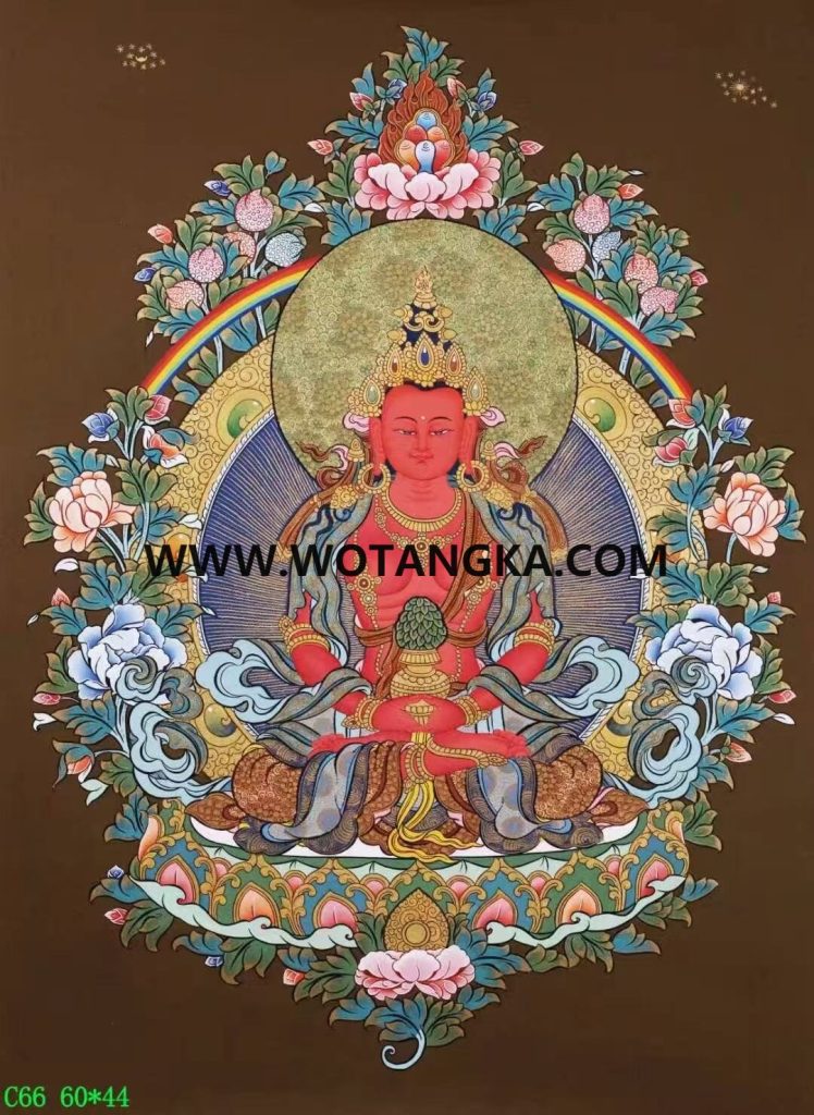 编号138-284671：彩绘唐卡-长寿佛（60*44CM左右）