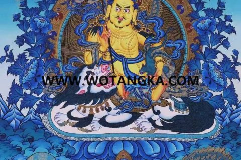 编号138-289318：蓝金唐卡-财宝天王（65*47CM左右）
