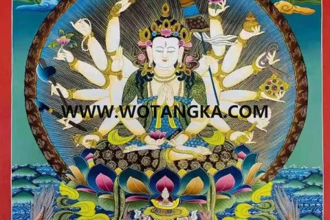 编号138-319169：彩绘唐卡-准提佛母（76*50CM左右）