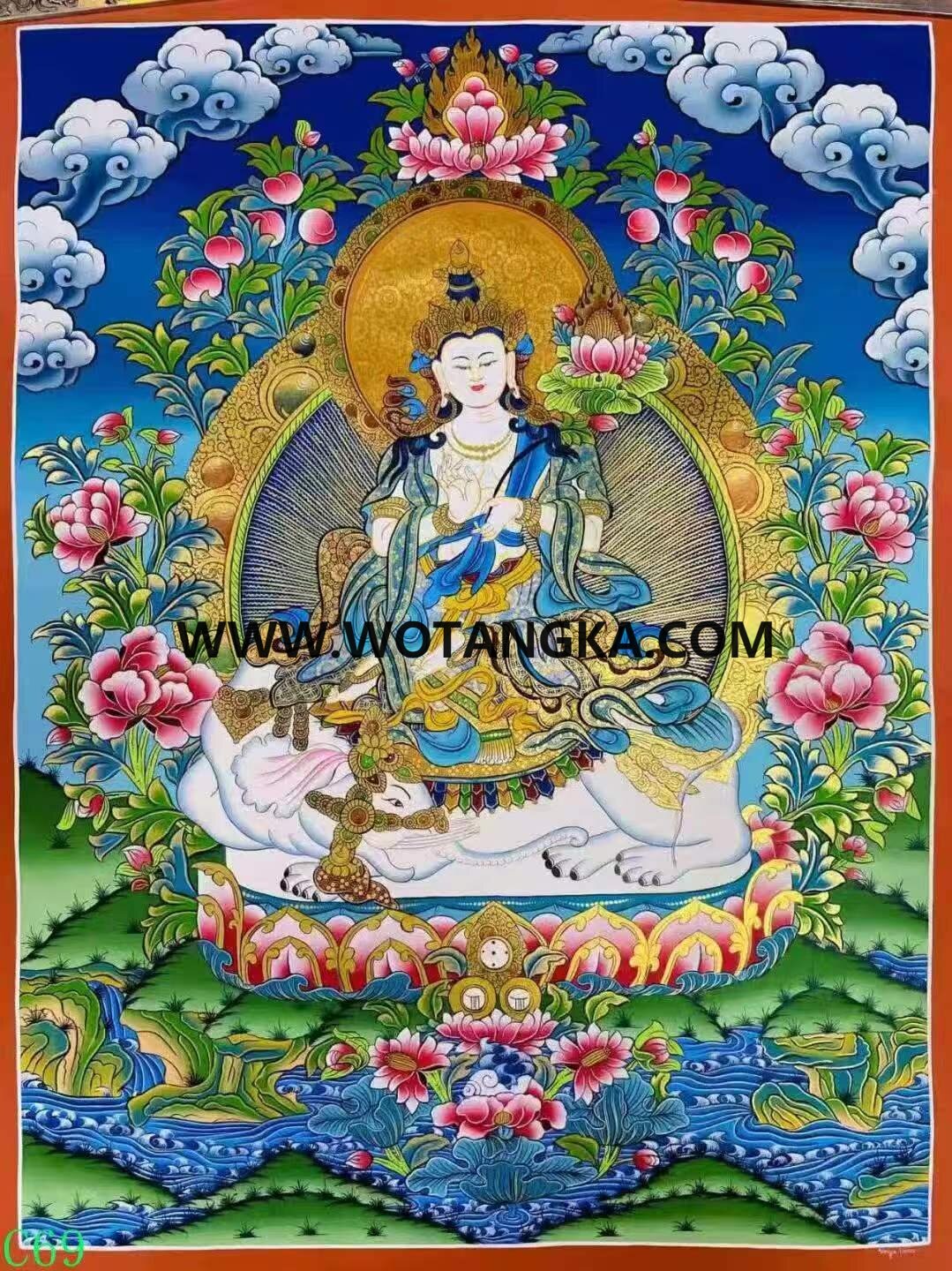 编号138-329911：彩绘唐卡-普贤菩萨（60*45CM左右）