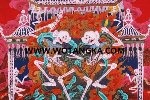 编号138-345819：红金唐卡-尸陀林主（74*52CM左右）