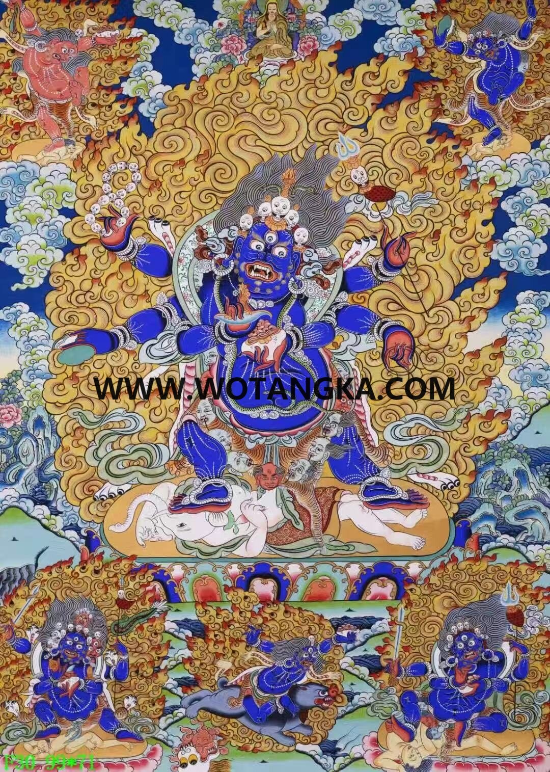编号138-435726：彩绘唐卡-六臂玛哈嘎拉（99*71CM左右）
