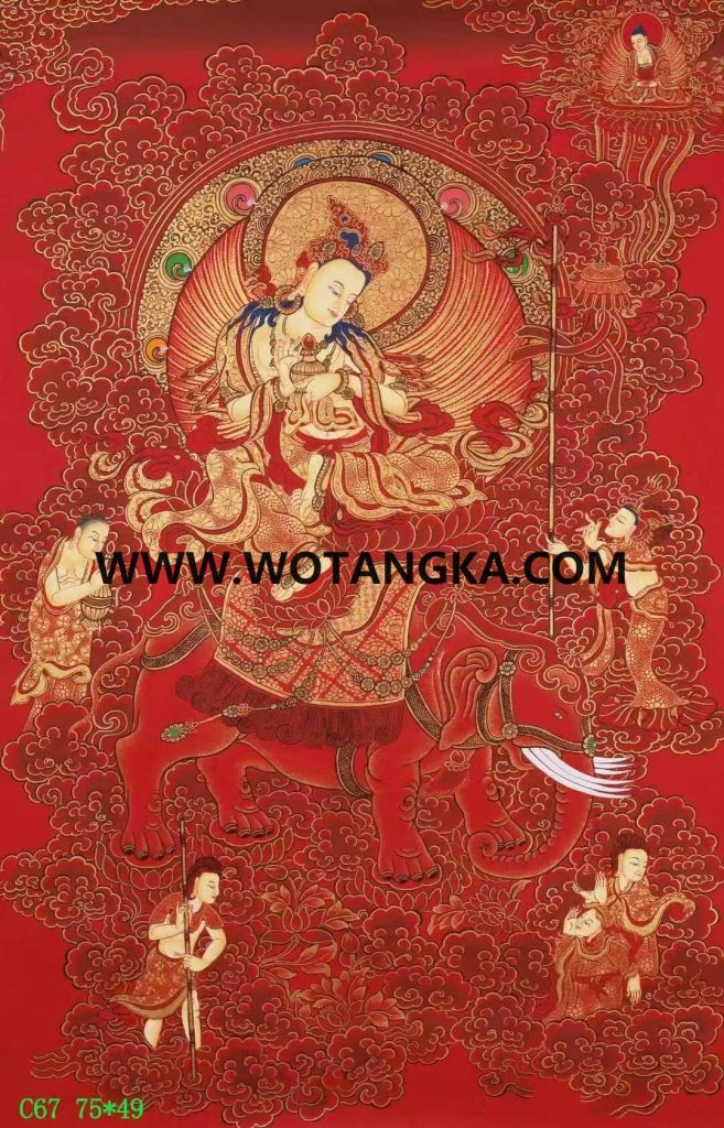 编号138-453912：红金唐卡-普贤菩萨（75*49CM左右）