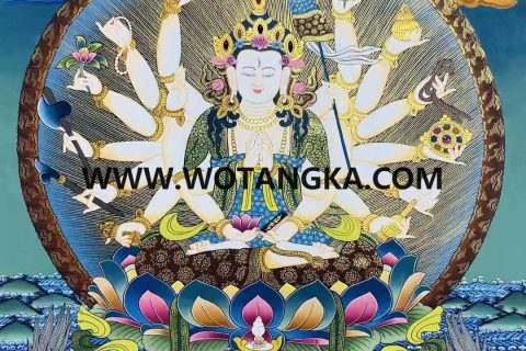 编号138-679431：彩绘唐卡-准提佛母（76*50CM左右）