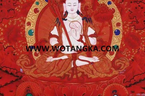 编号138-842697：红金唐卡-虚空藏菩萨（60*43CM左右）