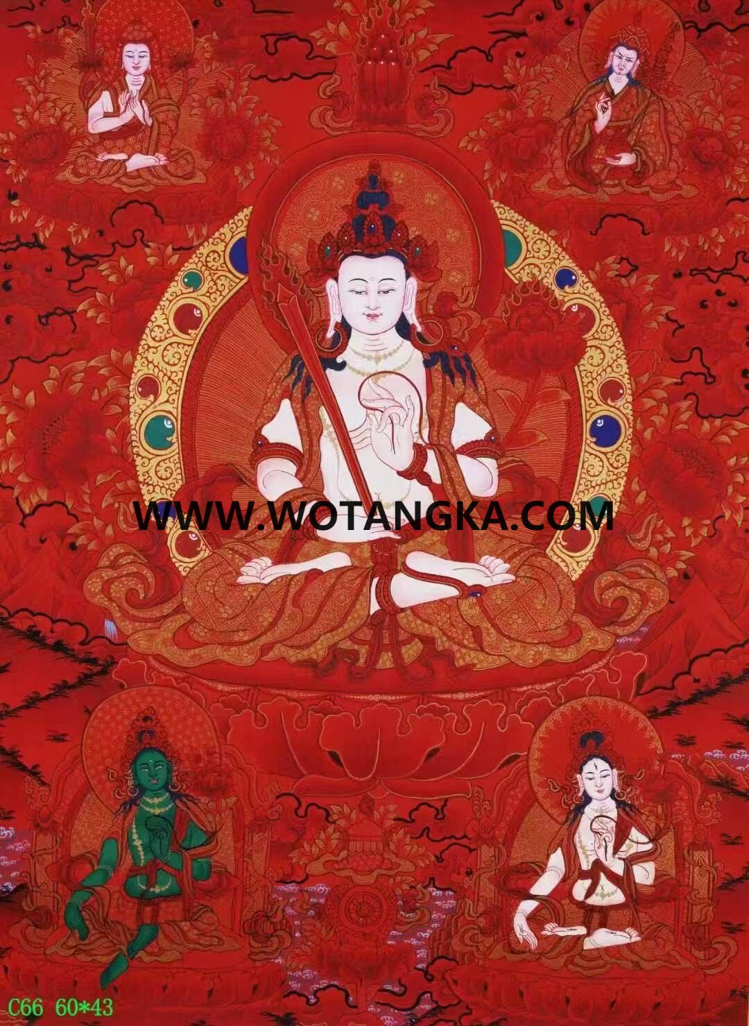 编号138-842697：红金唐卡-虚空藏菩萨（60*43CM左右）