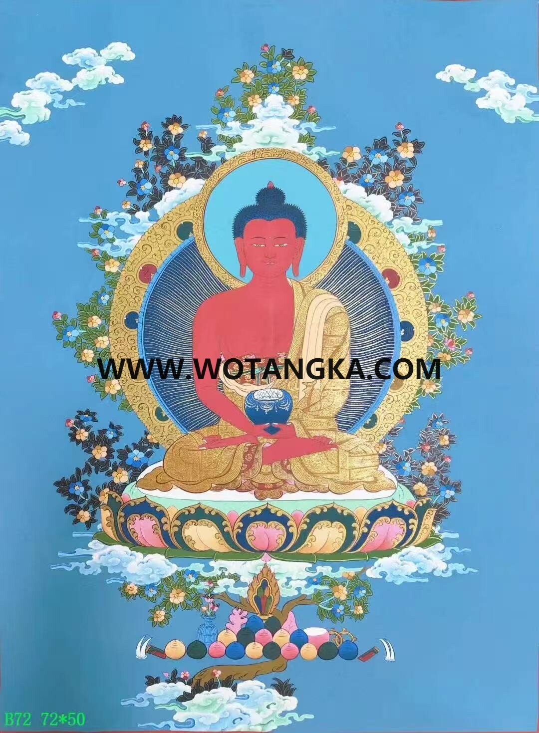 编号138-851263：彩绘唐卡-阿弥陀佛（72*50CM左右）