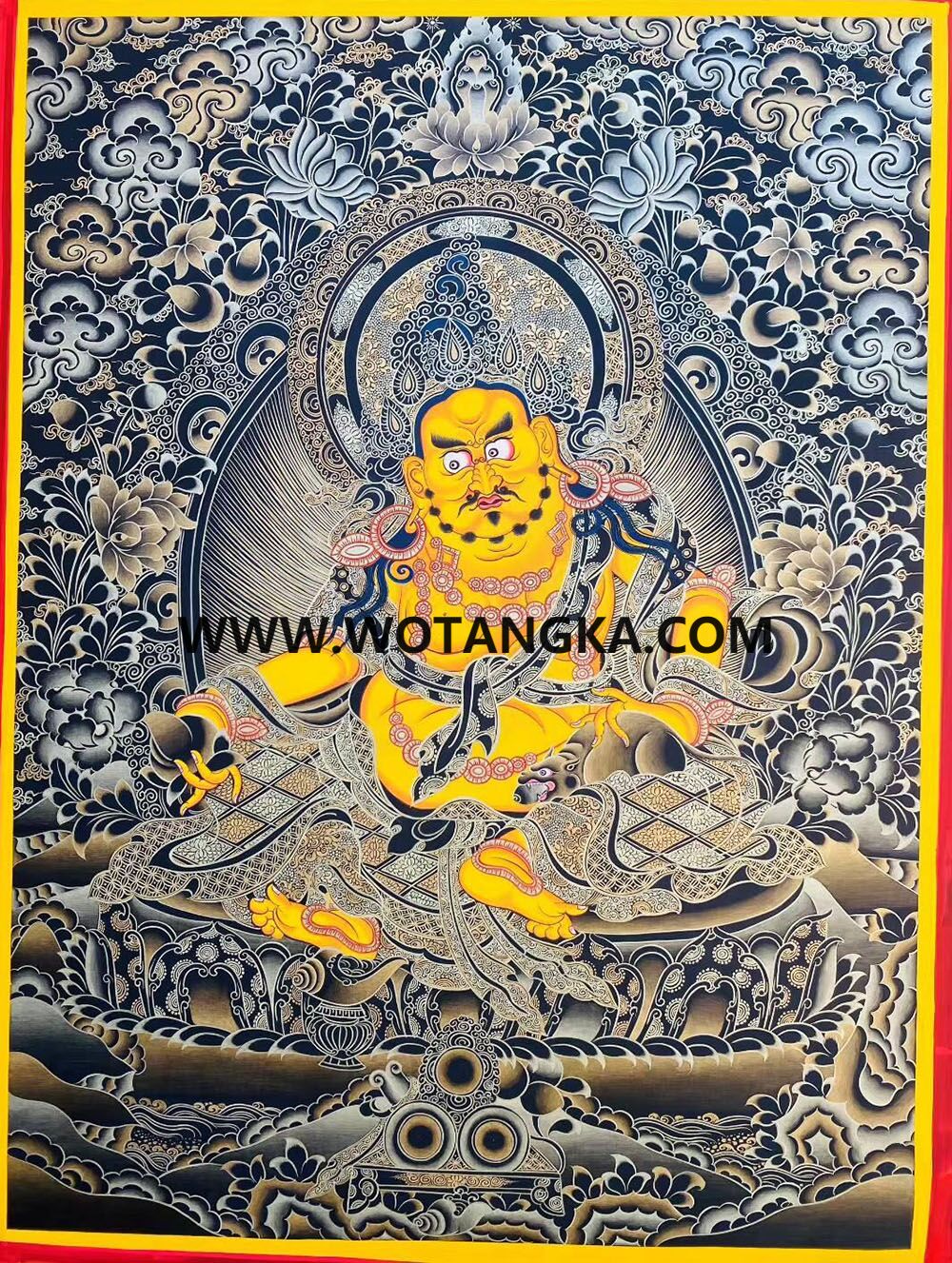 编号189-879121：黑金唐卡-黄财神（60*45CM左右）