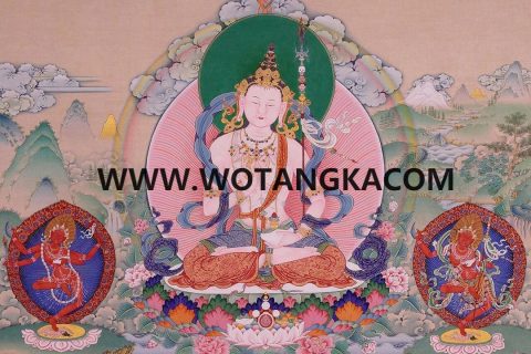 编号189-893332：嘎玛嘎赤-莲花生大士·怀业九本尊（100*70CM左右）