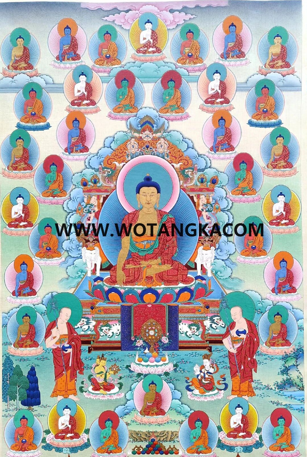 编号189-902677：嘎玛嘎赤-释迦牟尼佛·三十五佛（100*70CM左右）