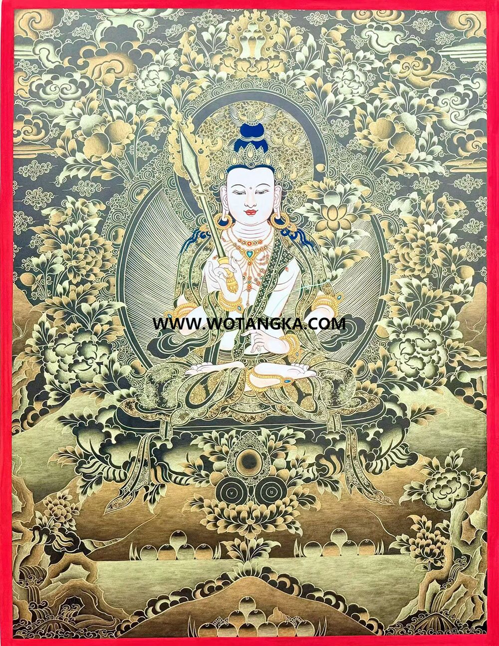 编号189-987571：黑金唐卡-虚空藏菩萨（40*30CM左右）